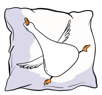 Fit Gąska na poduszce Fit Gąska leży wygodnie na plecach na poduszce. Ma szeroko rozłożone skrzydełka i nogi.